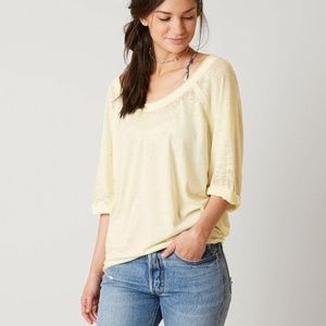 Free People yellow burnout Moonlight tee